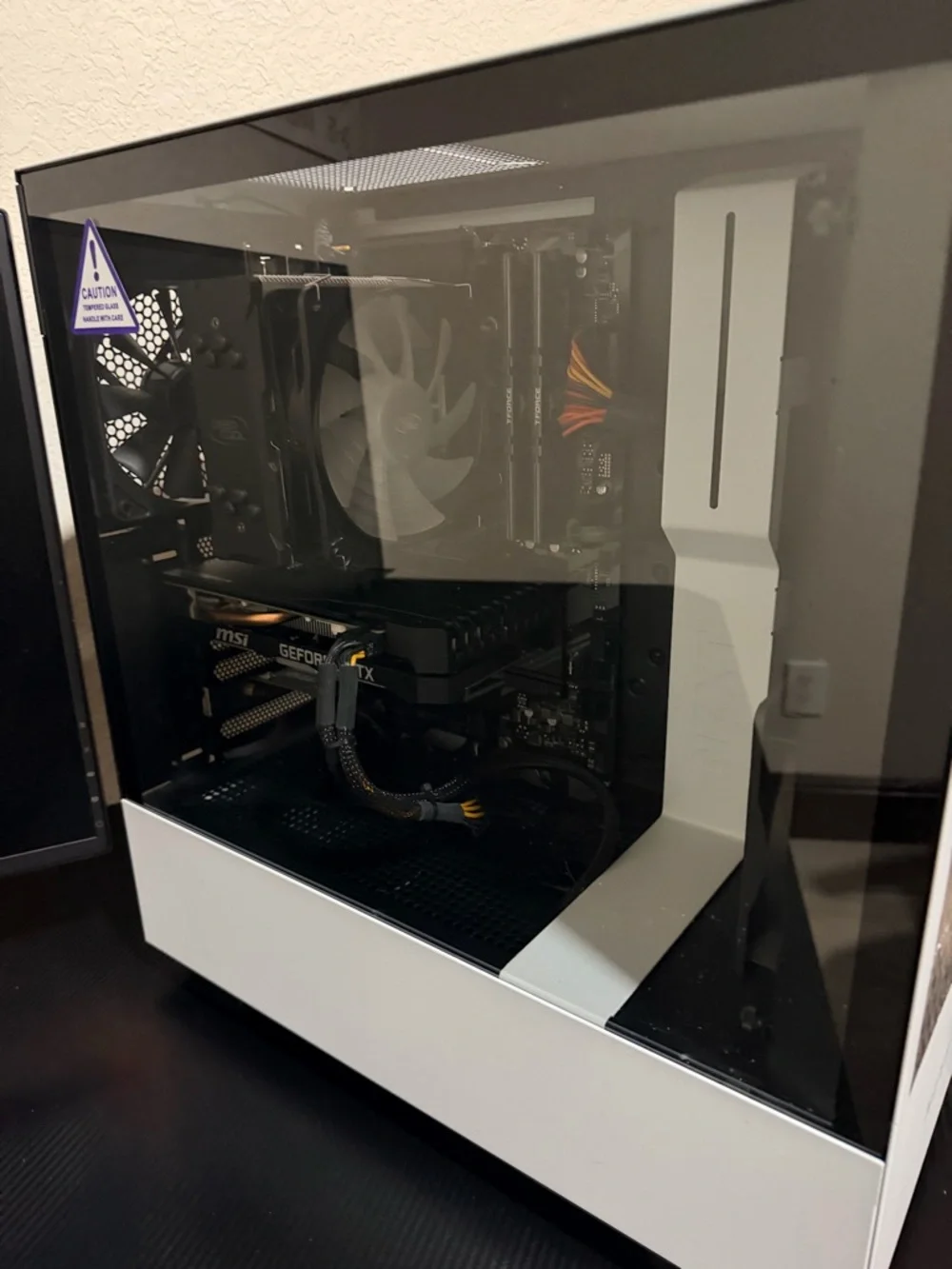 NZXT White PC Case with Red Interior Lighting